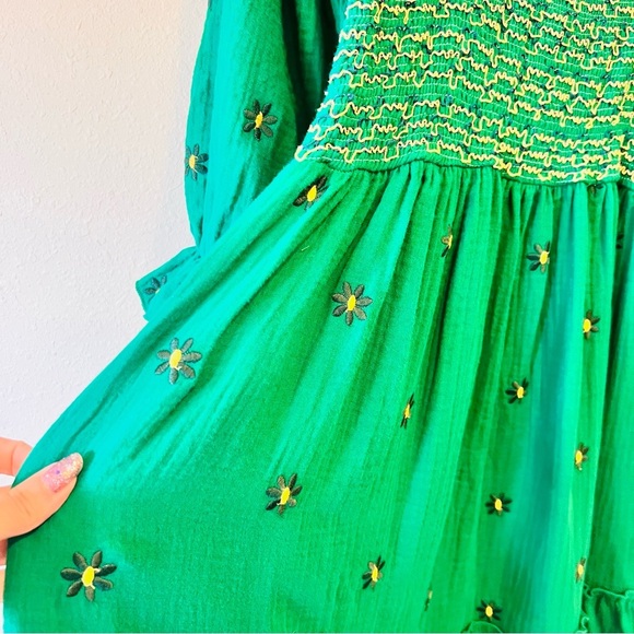 Dahlia Dress Duple Free People Floral Embroidered Boho Large - Picture 8 of 12